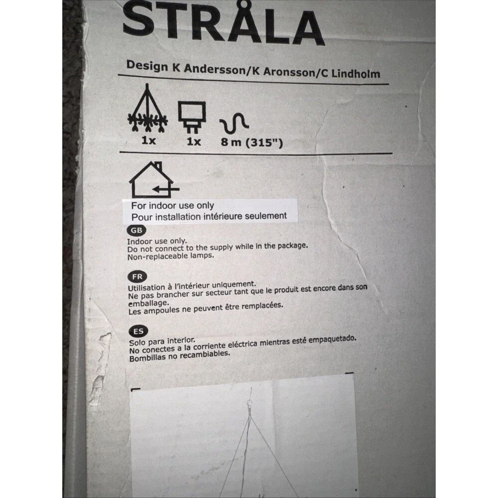 IKEA STRÅLA LED Holiday Decorative Chandelier DISCONTINUED 21x21 “ No Tex Cones